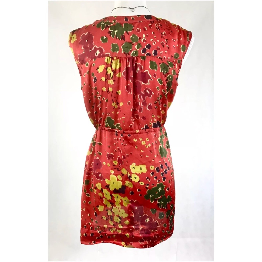 CABI Red Floral Sleeveless Tunic Blouse - Picture 6 of 7